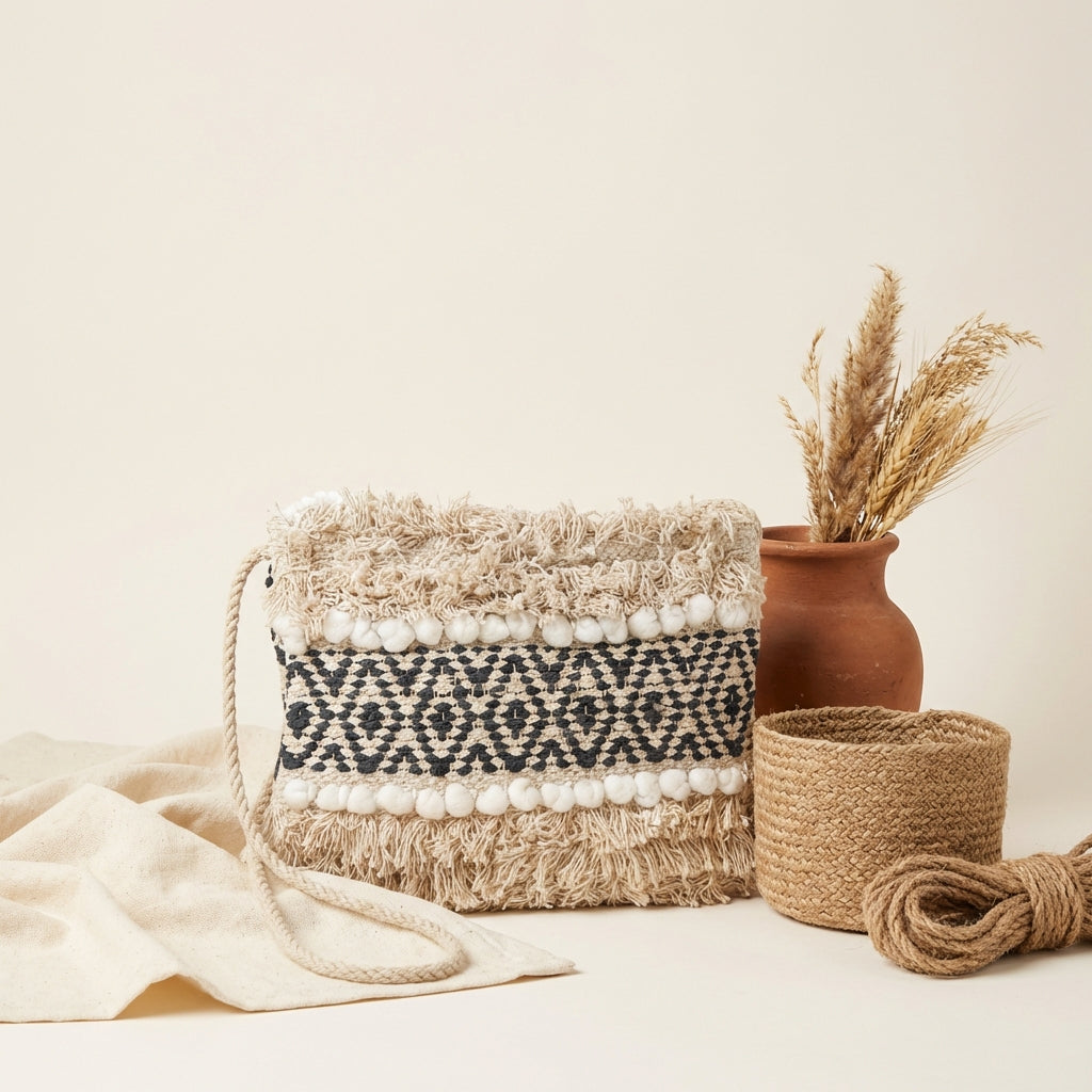 Woven Earth Obsidian Weave sling bag alternate angle
