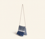 Woven Earth Indigo Chevron sling bag back view