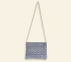 Woven Earth Indigo Chevron sling bag isometric angle