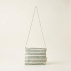 Woven Earth Sage Lattice sling bag back view