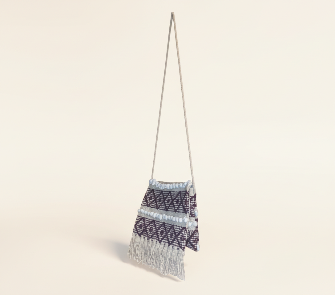 Woven Earth Ember Twill sling bag isometric angle