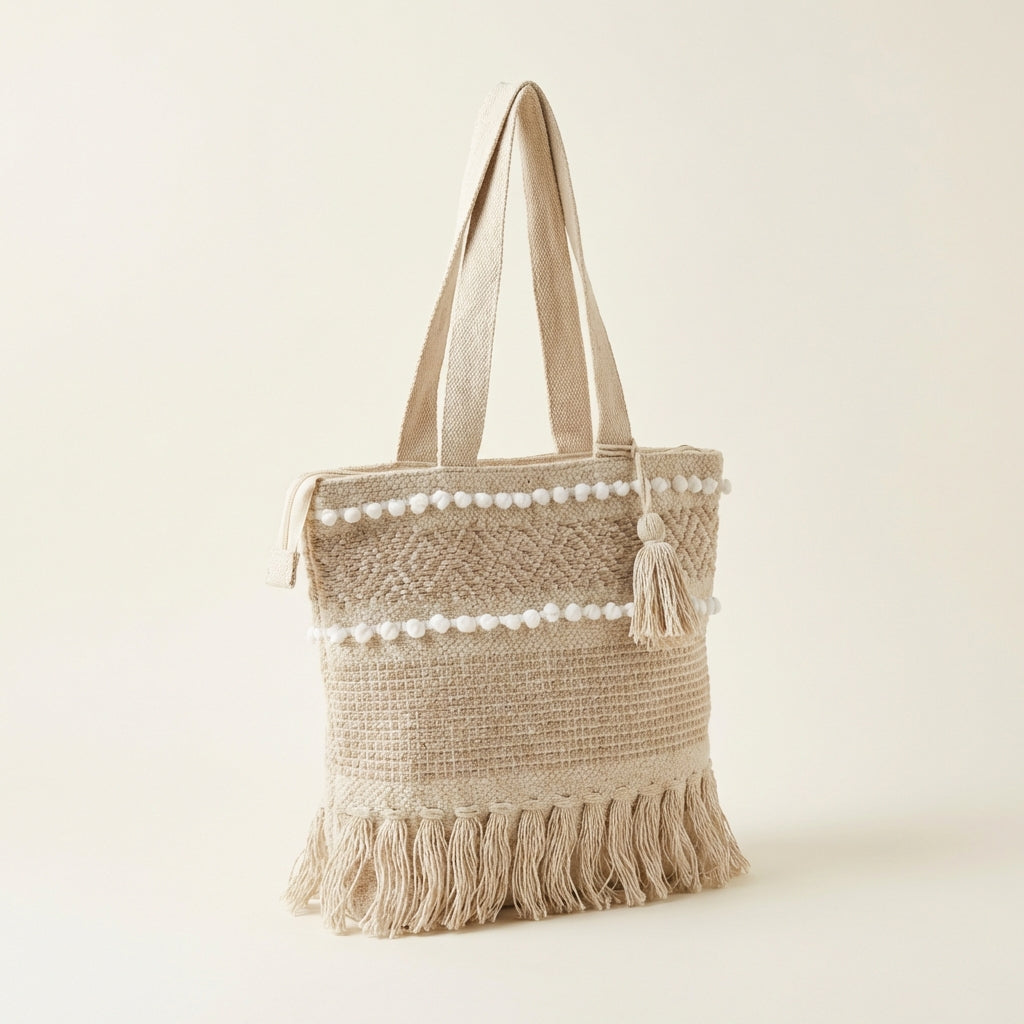 Woven Earth Sahara Weave tote bag back view