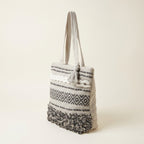 Woven Earth Midnight Lattice tote bag back view