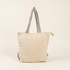 Woven Earth Midnight Lattice tote bag isometric angle