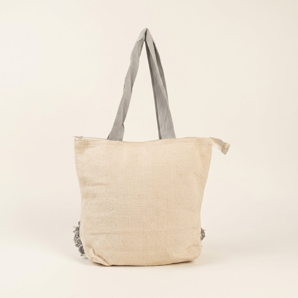 Woven Earth Midnight Lattice tote bag isometric angle