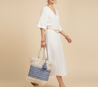 Woven Earth Ocean Lattice tote bag back view