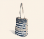 Woven Earth Azure Chevron tote bag isometric angle