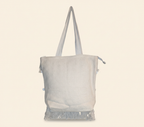 Woven Earth Rose Twill tote bag isometric angle
