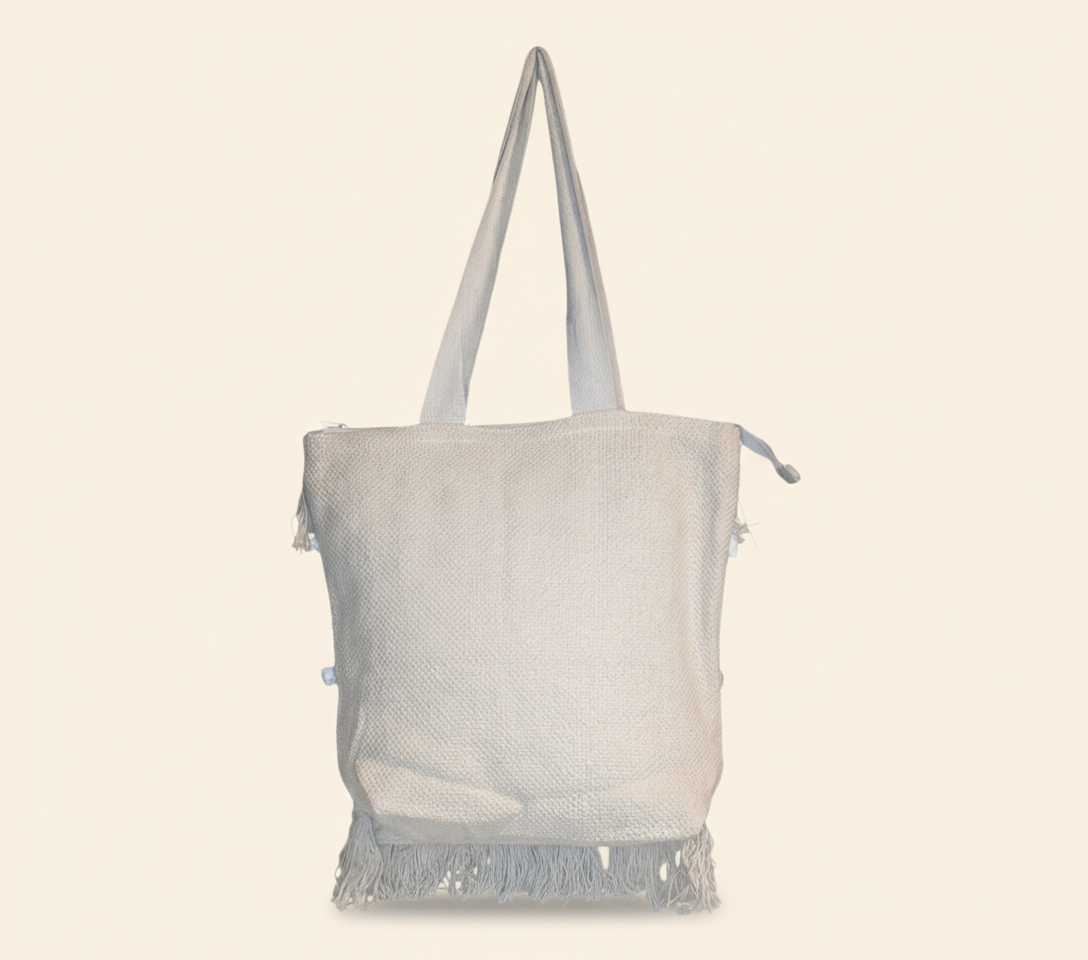 Woven Earth Rose Twill tote bag isometric angle